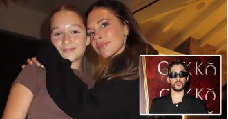 Victoria Beckham and her 12-year-old daughter left a Miami restaurant after a fight broke out.