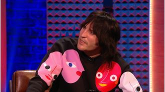 Noel Fielding confused after Lorraine Kelly spanked him.
