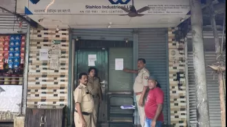 UP Police put court notice outside ex-SP leader's office as they pursue him for evading arrest.
