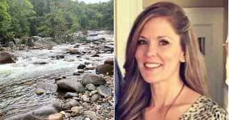 Mother of four died while trying to save her 10-year-old son who had fallen into a waterfall.