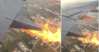 Fireballs shooting out of plane wing cause fear: 