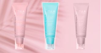 Busy moms don't need foundation with this product that blurs pores and smoothes skin, saving them time.