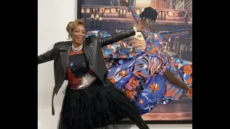 Phyllis Stephens uses art to express her joy in dancing in vibrant colors.