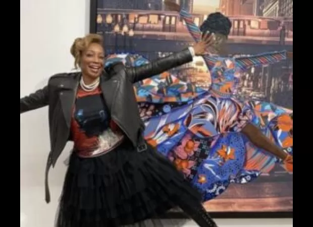 Phyllis Stephens uses art to express her joy in dancing in vibrant colors.