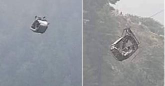 Kids stuck 1,200ft in air when chairlift cable broke.