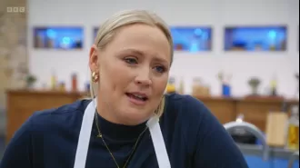 Amy Walsh cries in an emotional moment on Celebrity MasterChef.