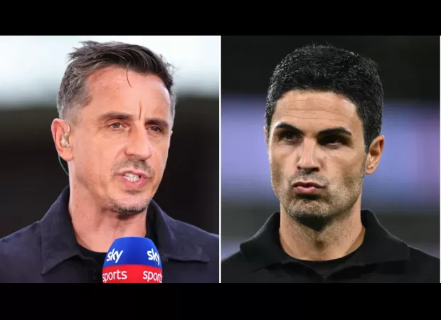 Gary Neville doubts Mikel Arteta's choice of goalkeeper.