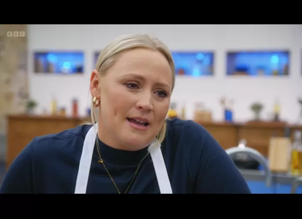 Amy Walsh cries in an emotional moment on Celebrity MasterChef.