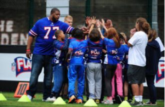 Players from the Buffalo Bills team held a school supply drive to support local students.