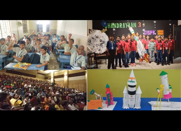 Students were captivated by the magical moment of Chandrayaan-3's landing on the moon.