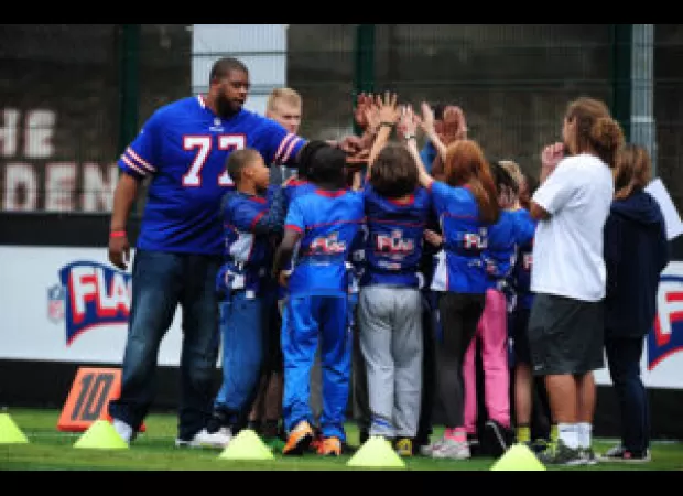 Players from the Buffalo Bills team held a school supply drive to support local students.