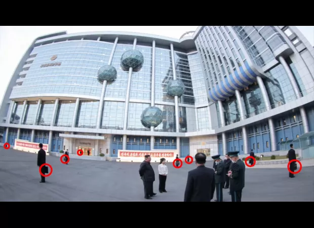 Kim Jong-un has bodyguards carrying briefcases to guard against assassins.