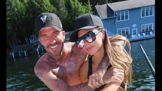 Victoria Beckham not happy with David Beckham's new haircut on their vacation.