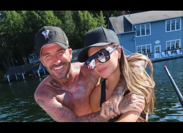 Victoria Beckham not happy with David Beckham's new haircut on their vacation.