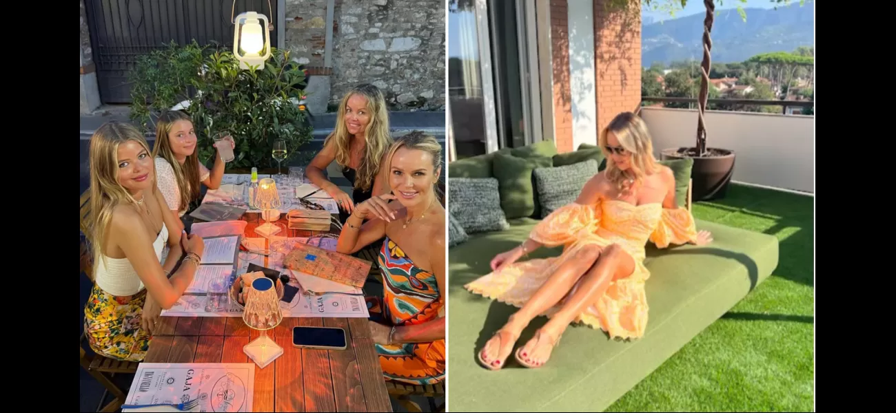 Amanda Holden and her daughters enjoy some sun while shooting a new series of 