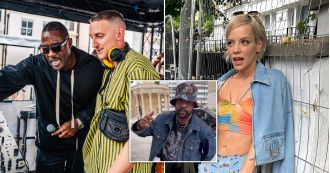 Idris Elba & Lily Allen host Notting Hill Carnival 2023, with Allen joining in the festivities.