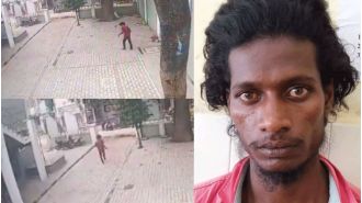 Rape accused escapes from Davangere jail by jumping off prison wall, CCTV video of the incident surfaces.