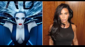Kim transforms into a spooky spider character for American Horror Story.