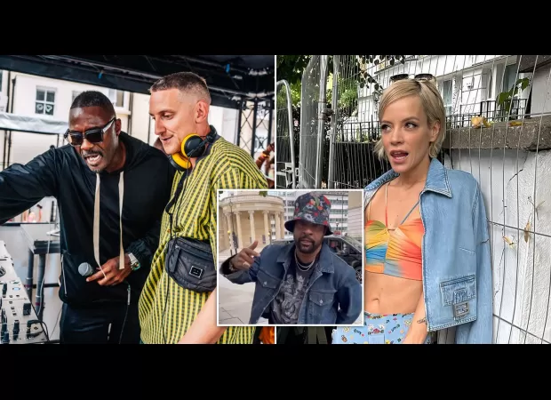 Idris Elba & Lily Allen host Notting Hill Carnival 2023, with Allen joining in the festivities.