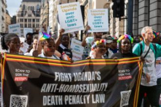 Ugandan man charged with aggravated homosexuality, a first in the country's history.
