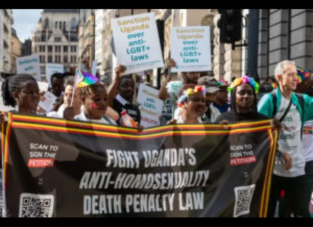 Ugandan man charged with aggravated homosexuality, a first in the country's history.