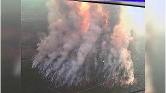 Evacuations happening in Huntsville, TX due to large wildfire.