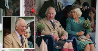 King Charles wears a new tartan for his first Highland Gathering as monarch.