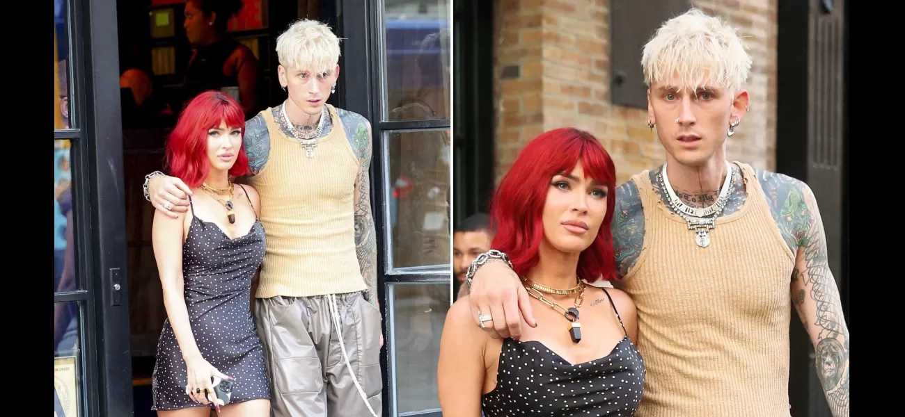 Megan Fox looks stunning in a bright red wig as she enjoys lunch with Machine Gun Kelly.