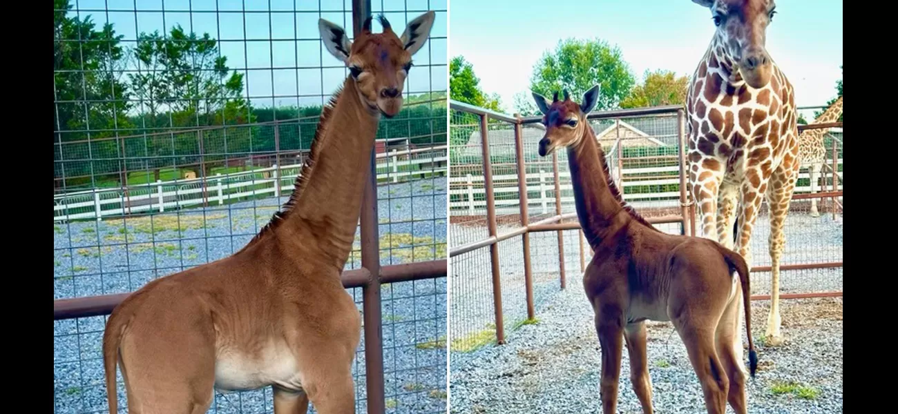 Zoo has announced the name of its rare spotless giraffe calf - Ajabu.