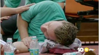 TV star collapses; medical team urged to provide assistance in worrying moment.