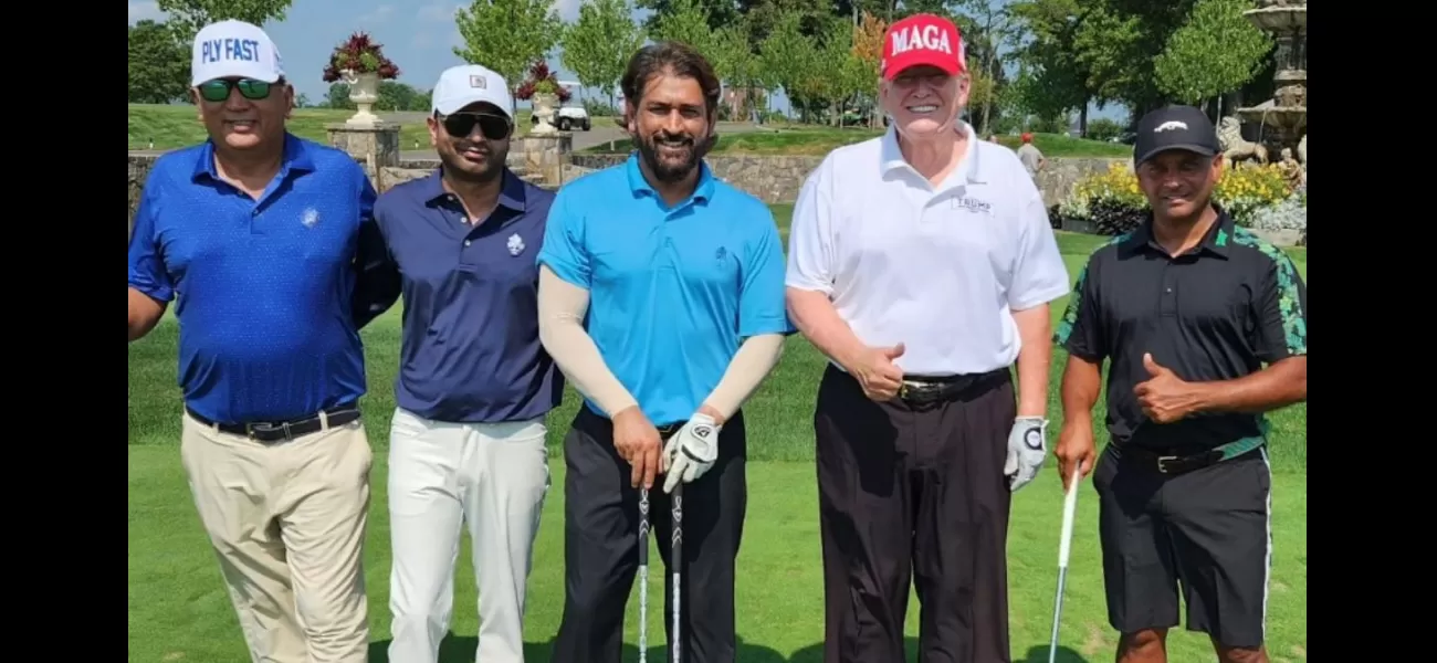 MS Dhoni posed for a picture with former US President Donald Trump at the National Golf Club Bedminster, which has now surfaced.