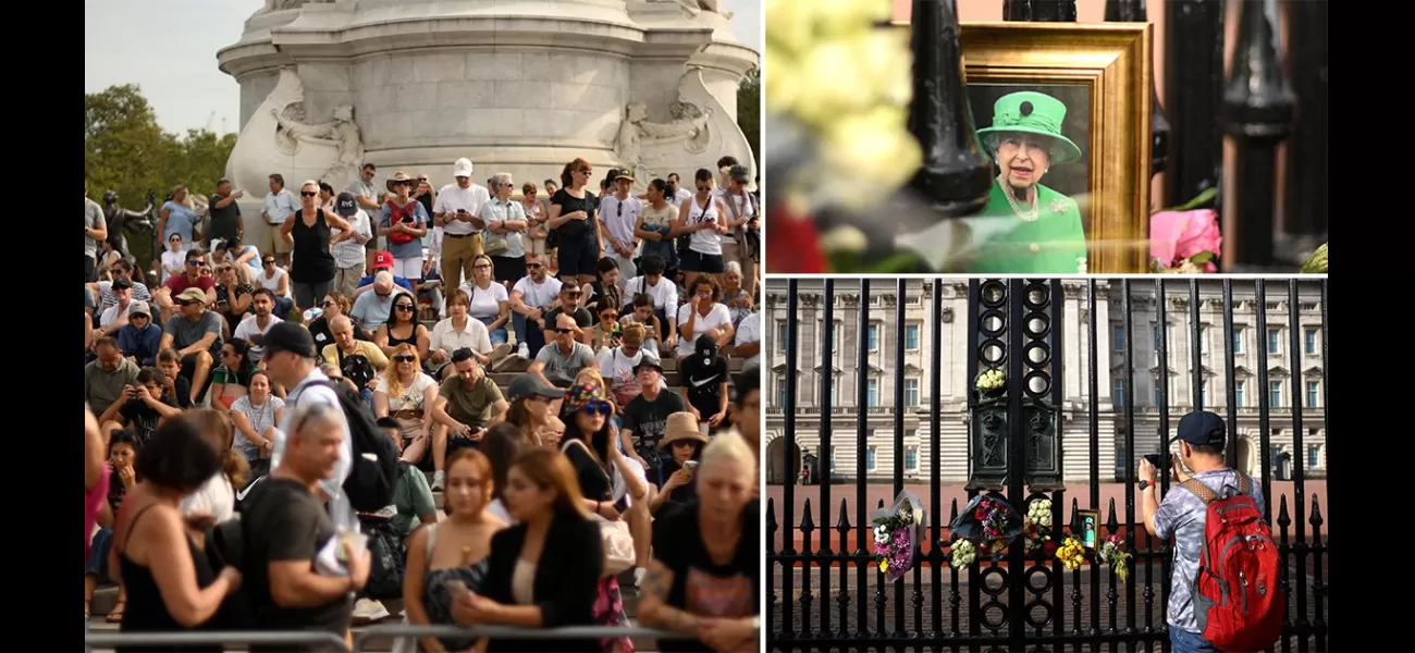 Crowds gathered at Buckingham Palace to commemorate the 1st anniversary of the Queen's death.