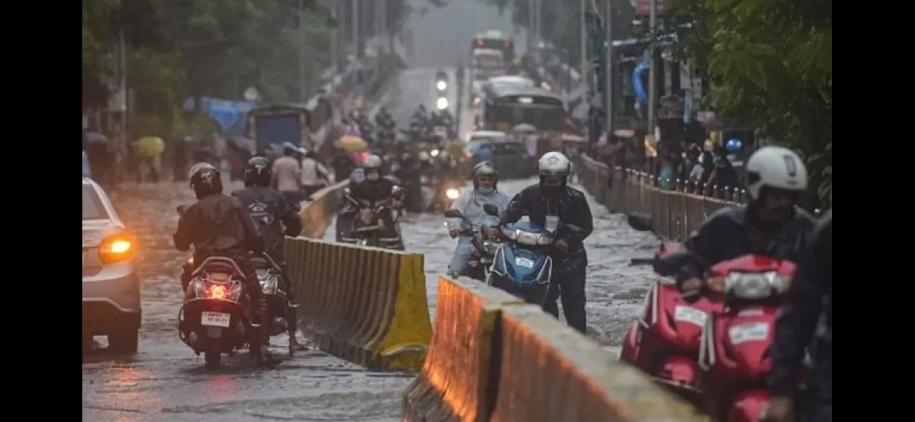 Mumbai hit with heavy rains, causing traffic chaos and waterlogged streets.