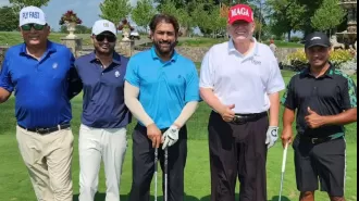 MS Dhoni posed for a picture with former US President Donald Trump at the National Golf Club Bedminster, which has now surfaced.