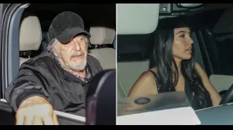 Al Pacino, 83, and girlfriend Noor Alfallah, 29, deny rumors of a split as they go out to dinner.