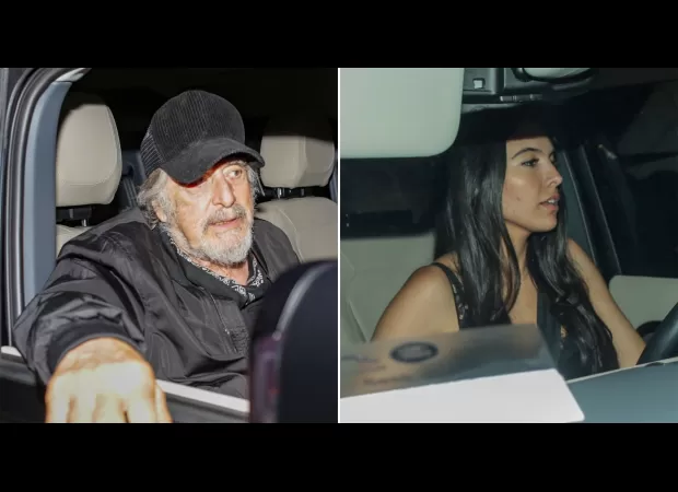 Al Pacino, 83, and girlfriend Noor Alfallah, 29, deny rumors of a split as they go out to dinner.