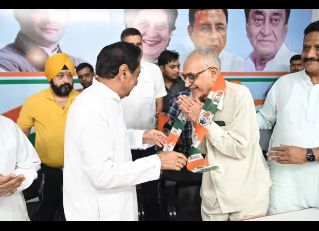 Former BJP MLA Girijashankar Sharma has joined the Indian National Congress party.