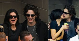 Kylie & Timothée exchange PDAs & kisses at US Open, distracting each other.