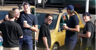 Celebrities Roman Kemp, Vernon Kay, and Scott Mills attended Calvin Harris and Vick Hope's wedding which was festival-themed.