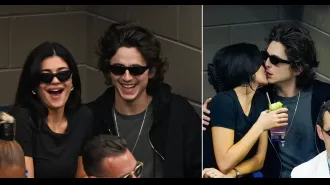 Kylie & Timothée exchange PDAs & kisses at US Open, distracting each other.