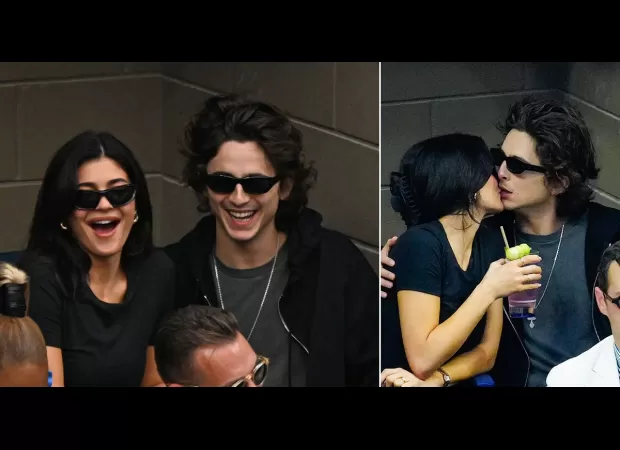 Kylie & Timothée exchange PDAs & kisses at US Open, distracting each other.