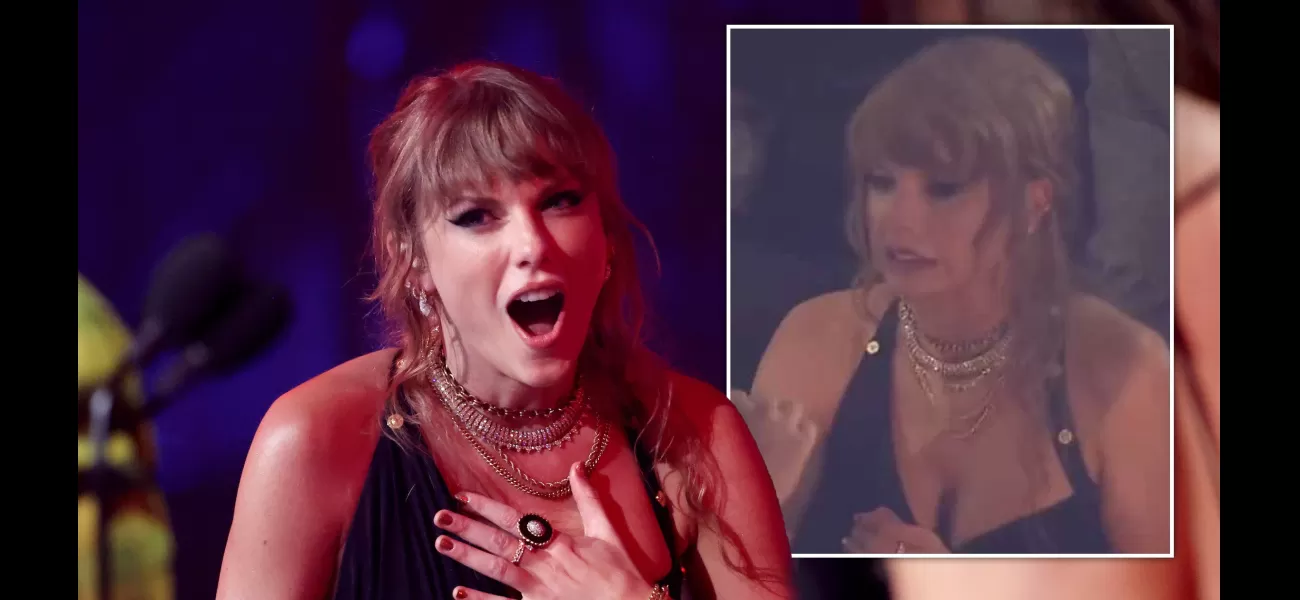 Taylor Swift's face shows her surprise when her $12,000 ring breaks at the VMAs.