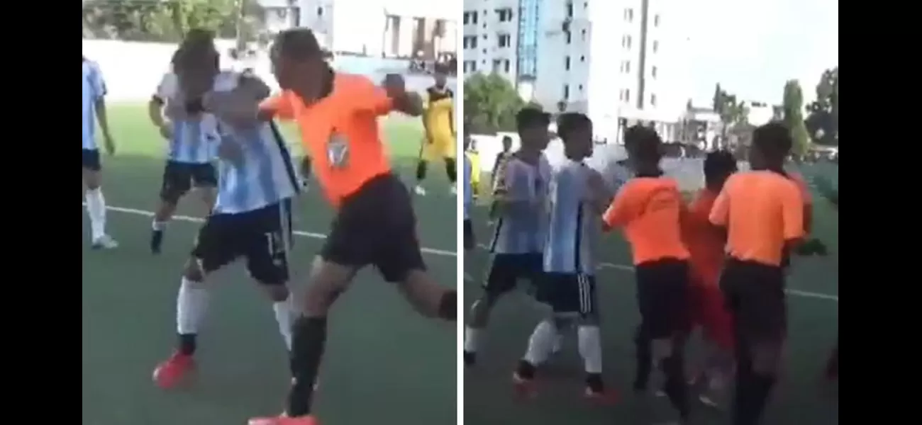 Players and referee clash violently during a Tripura State League fixture; video of the incident goes viral.
