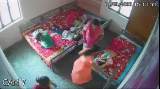Official in charge of child shelter in Agra suspended after video of him thrashing a minor girl with slippers goes viral.