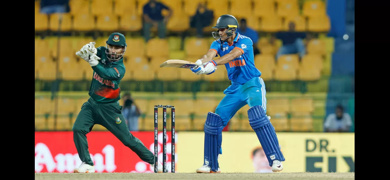 India crossing 150 in 266 chase with Shubman Gill in the 90s in IND vs BAN Asia Cup 2023 Super 4 live.