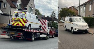 ULEZ camera van vandalized by 