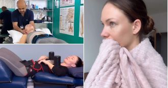 April didn't realise she had a glass in her foot for 6 weeks, due to numbness and pain from her spinal injury.