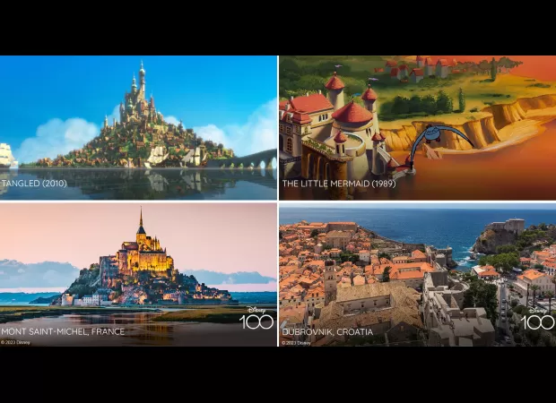Disney reveals list of European sites that influenced their films.