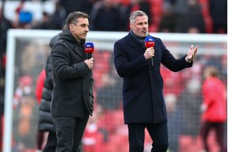 Jamie Carragher takes a jab at Gary Neville and Andre Onana after Man United's loss to Brighton.