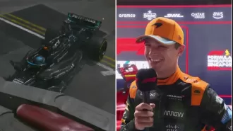 Lando Norris jokingly takes aim at George Russell after his own crash ended his race at the Singapore Grand Prix.